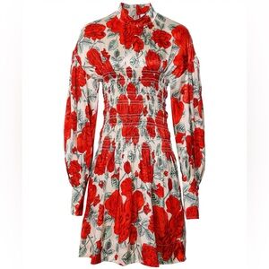 GANNI Silk Stretch Satin Mini Dress